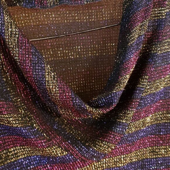 Vintage Ladies Sparkly Glittery Cowl Neck Top Sz M - Picture 2 of 3